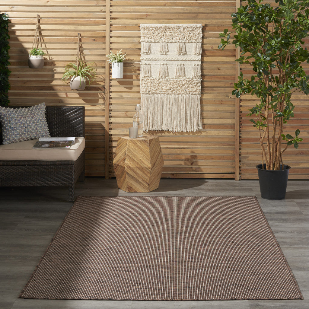 5' X 7' Brown Power Loom Area Rug