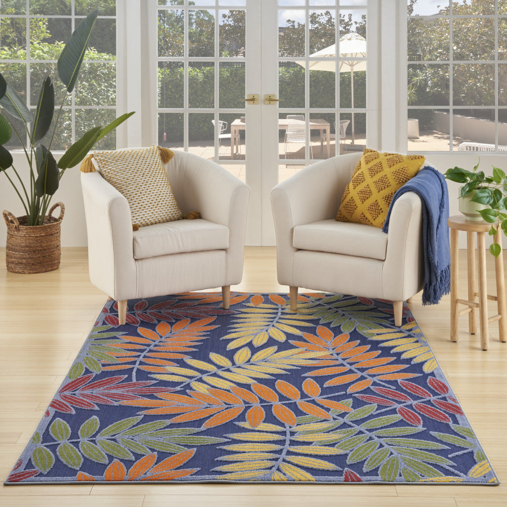 5' X 7' Cream Floral Power Loom Area Rug