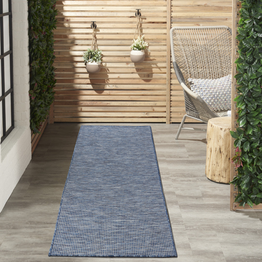 12' Navy Blue Power Loom Runner Rug