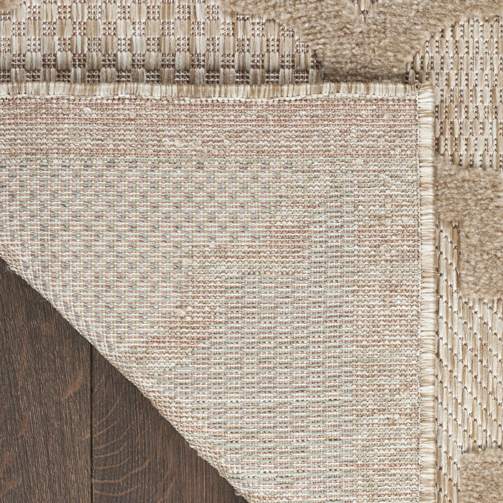 7' X 10' Beige Geometric Flatweave Area Rug