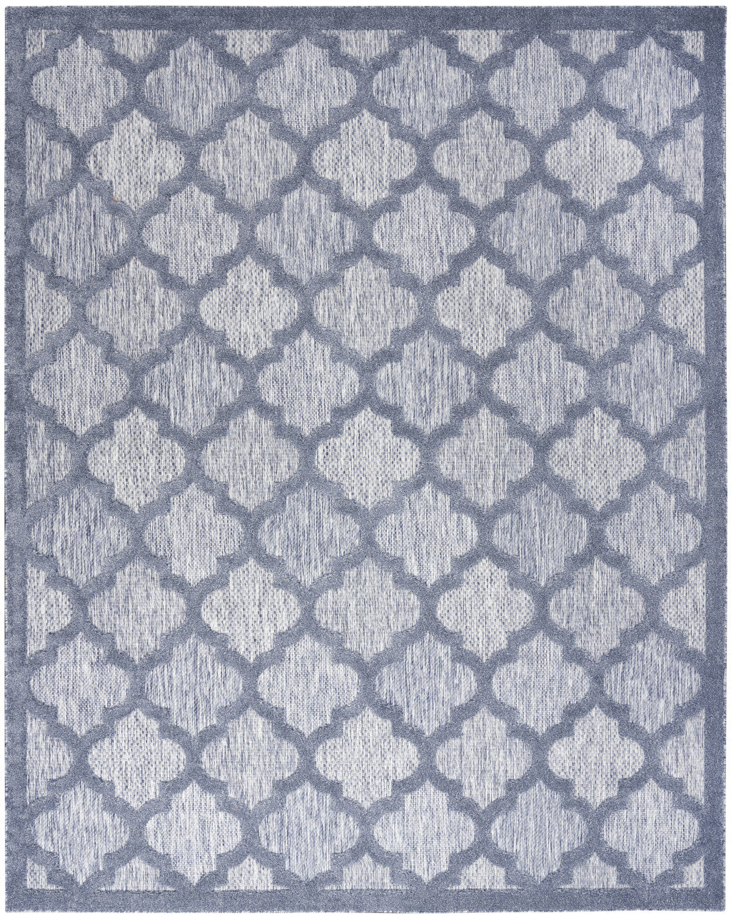 8' X 10' Blue Geometric Flatweave Area Rug