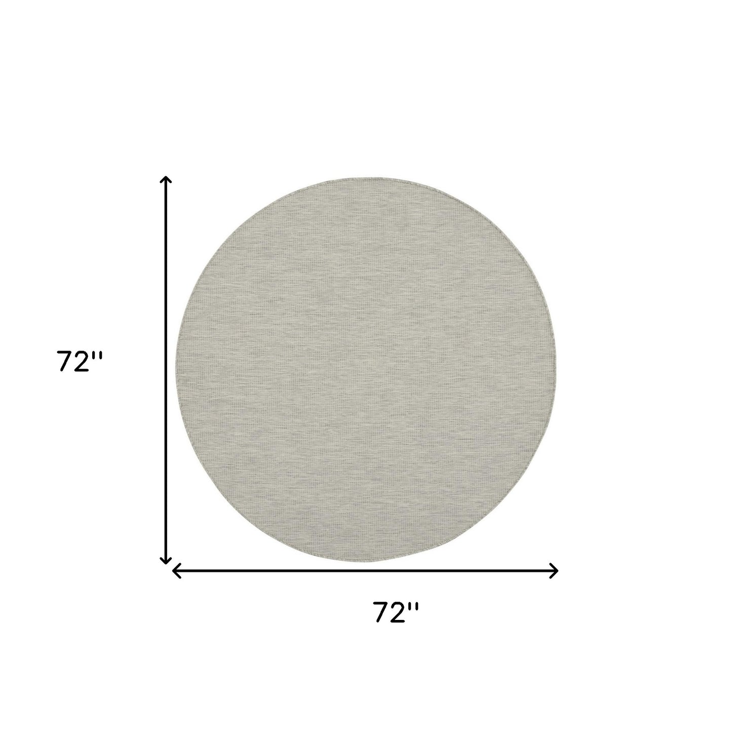 6' Gray Round Power Loom Area Rug