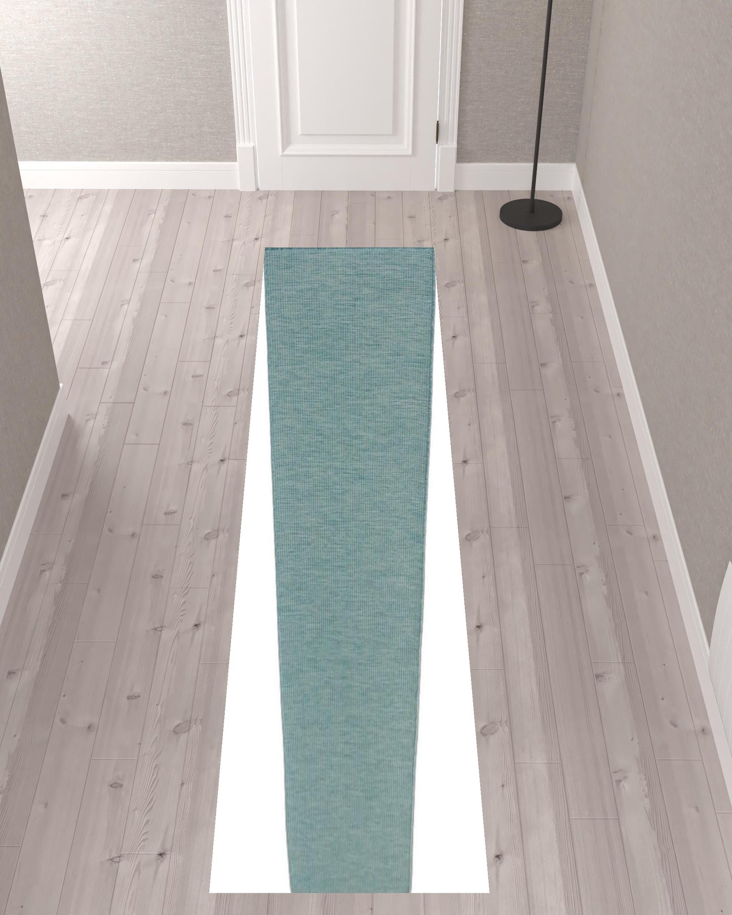 10' Aqua Power Loom Runner Rug