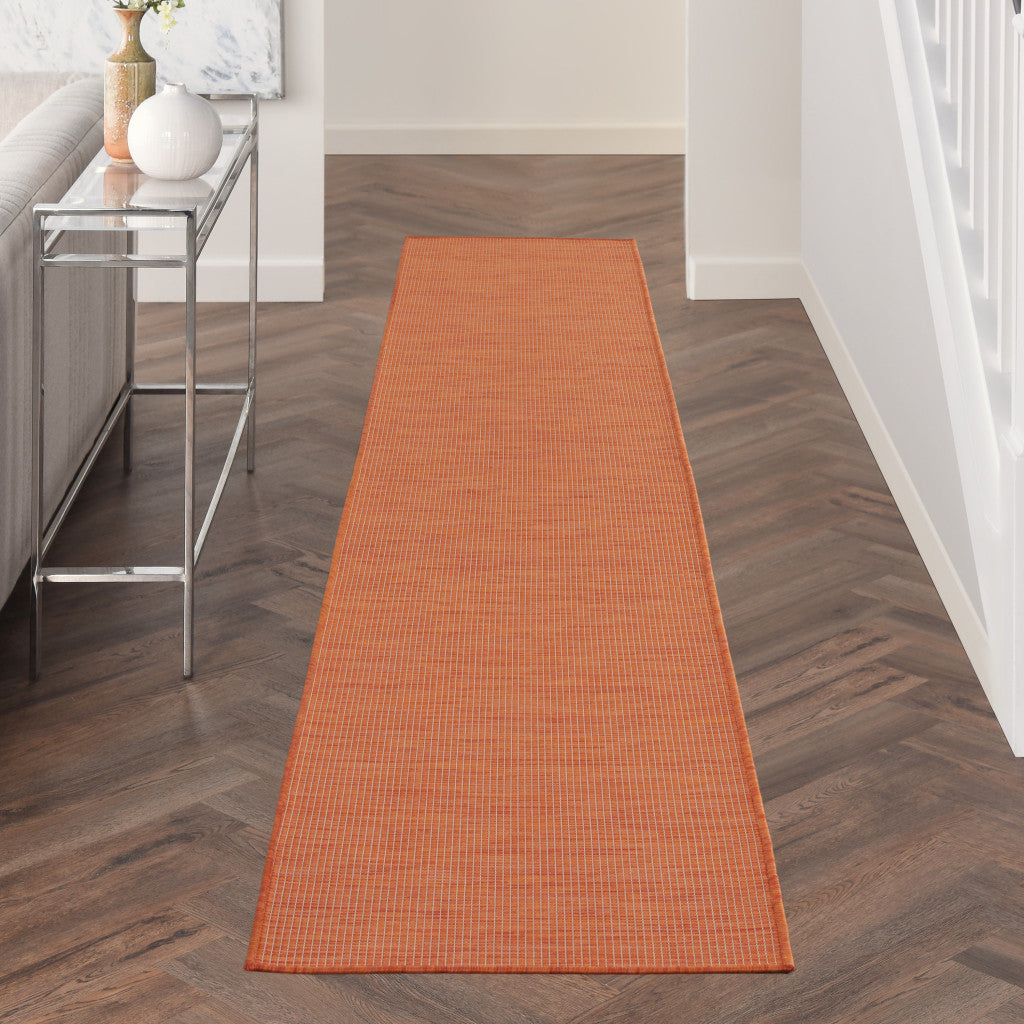 10' Rust Power Loom Runner Rug