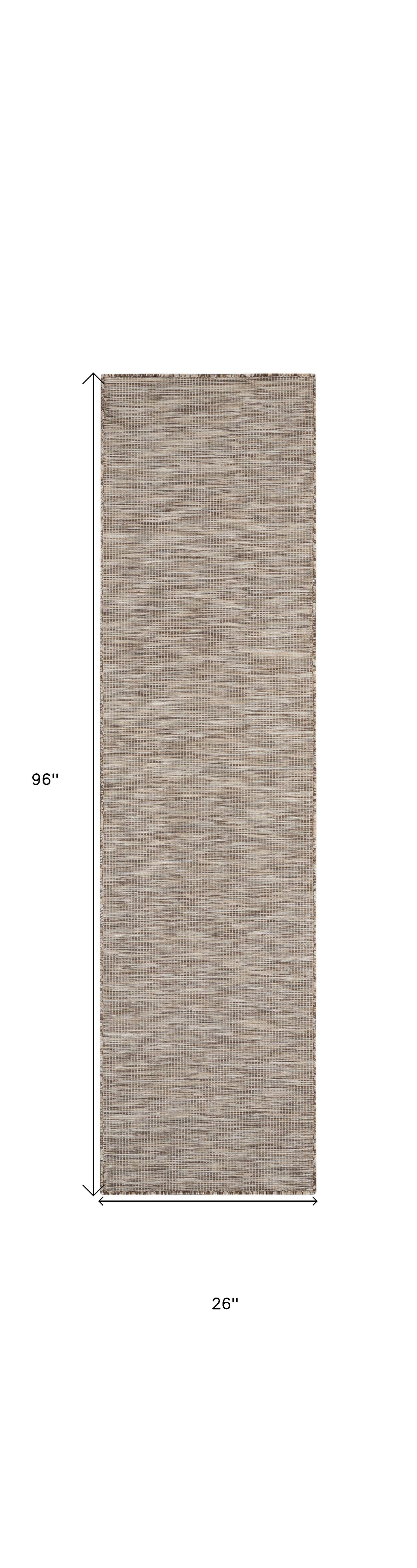 8' Beige Power Loom Runner Rug