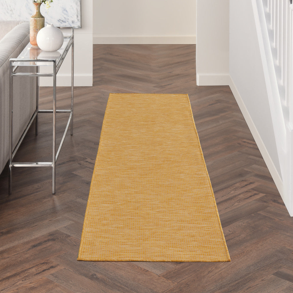 8' Yellow Power Loom Runner Rug