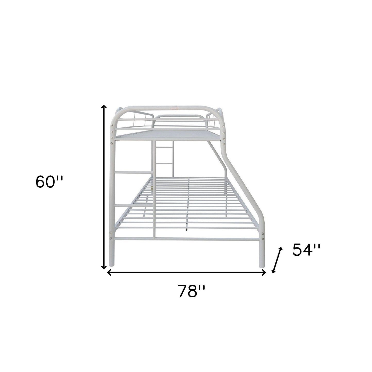 White Twin Over Full Contemporary Metal Bunk Bed