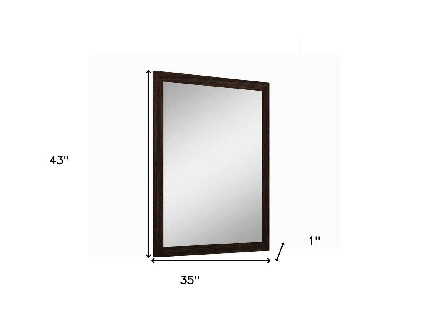 43" Dark Brown Framed Dresser Mirror