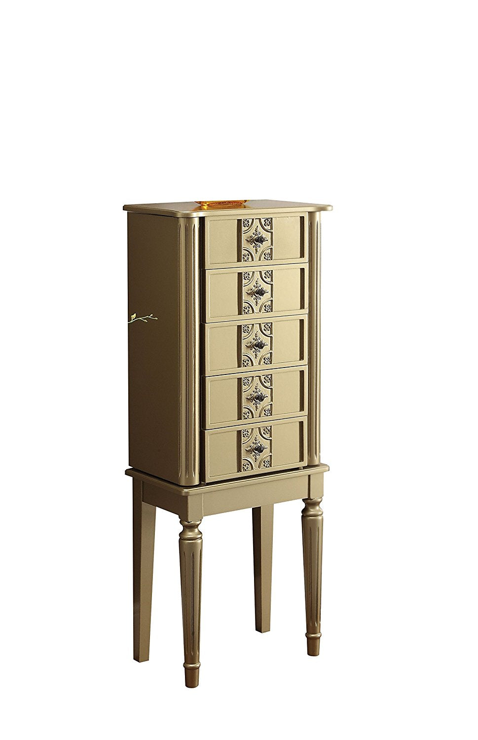 40" Gold 5 Mirrored Nightstand