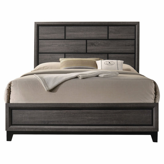 86" X 79" X 56" Weathered Gray Eastern King Bed