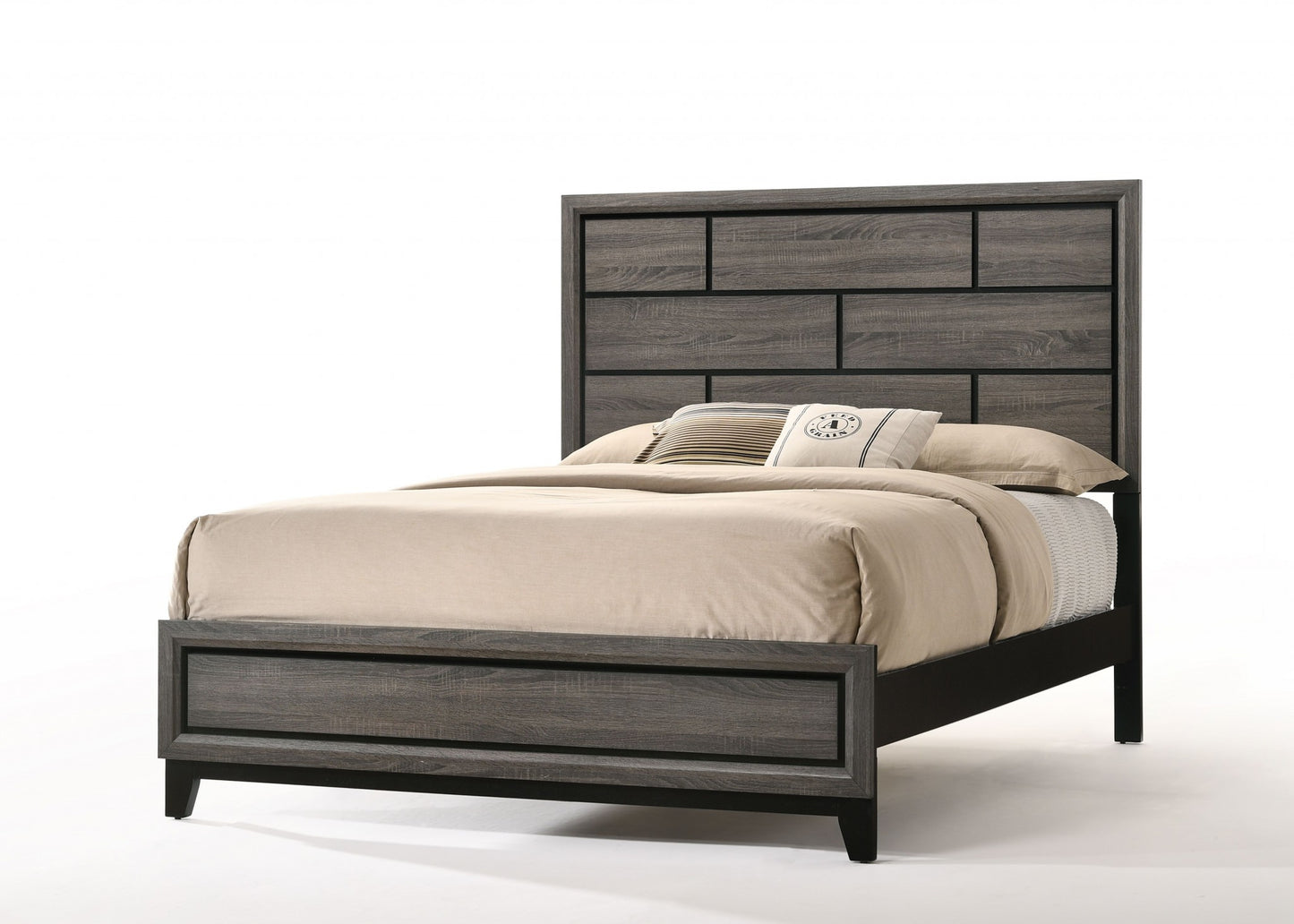 86" X 79" X 56" Weathered Gray Eastern King Bed