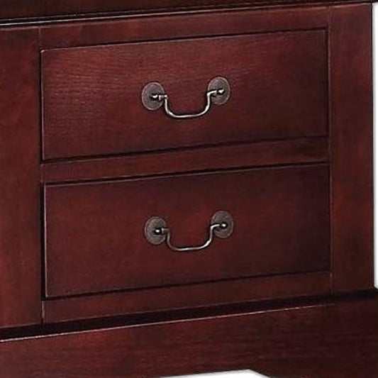 24" Brown Two Drawers Nightstand