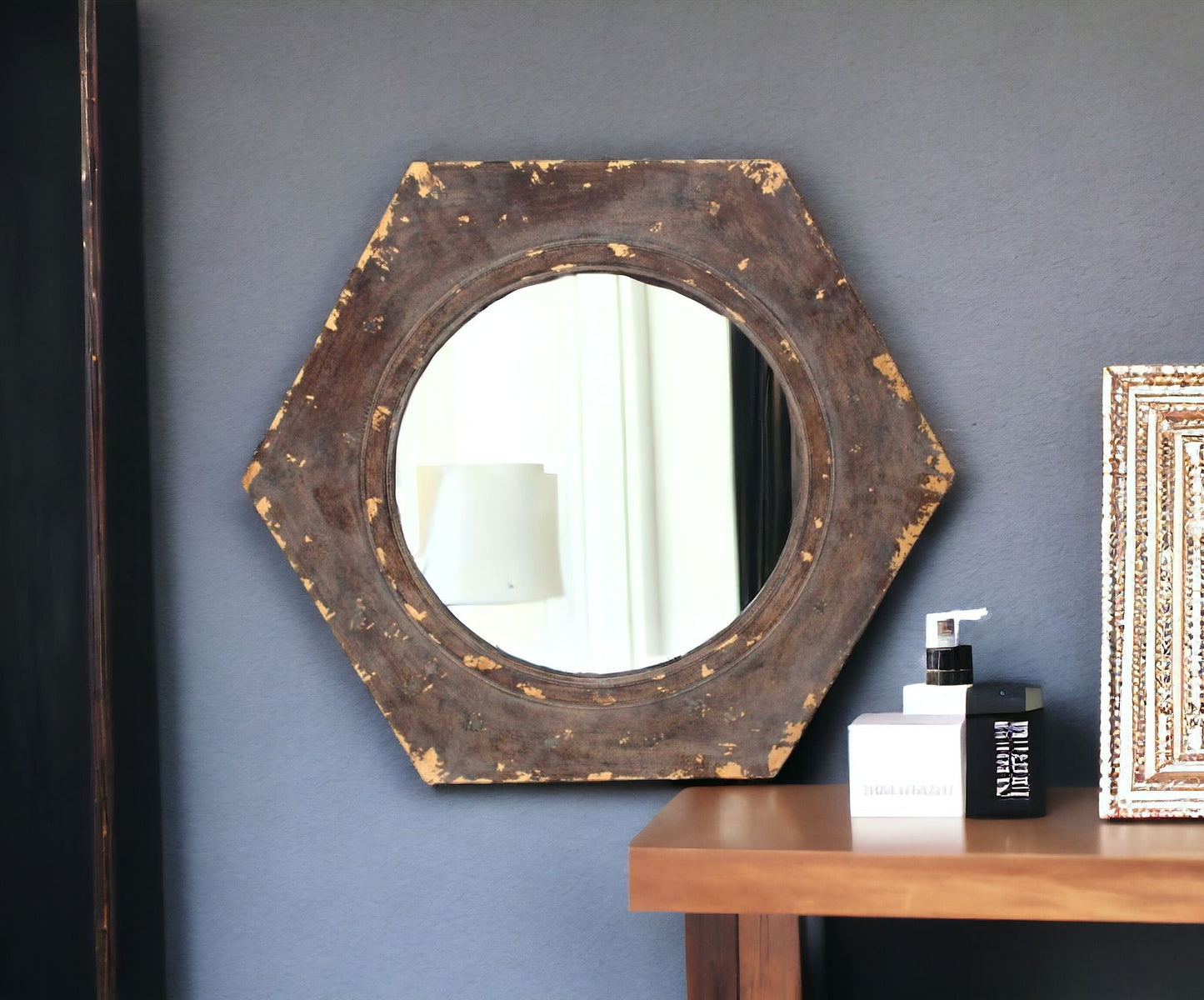 Bronze Hexagon Accent Mirror