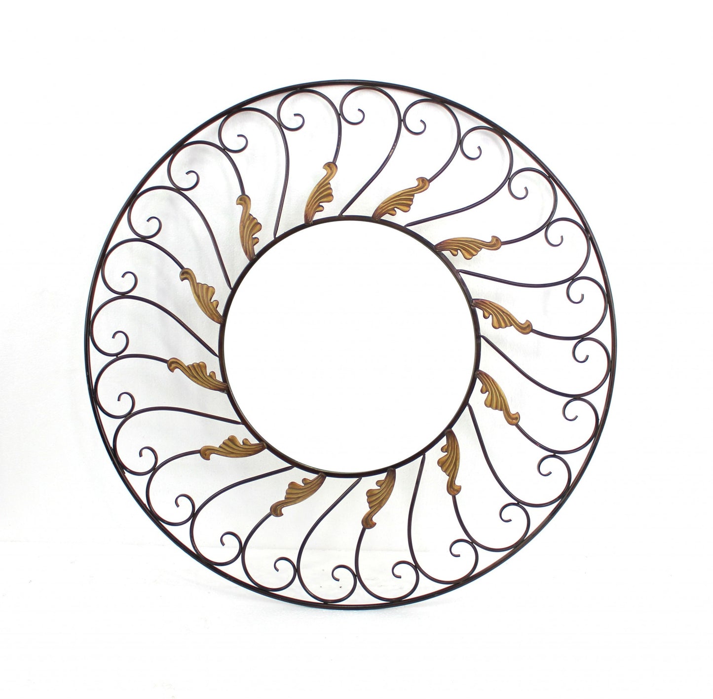 Bronze Round Accent Metal Mirror