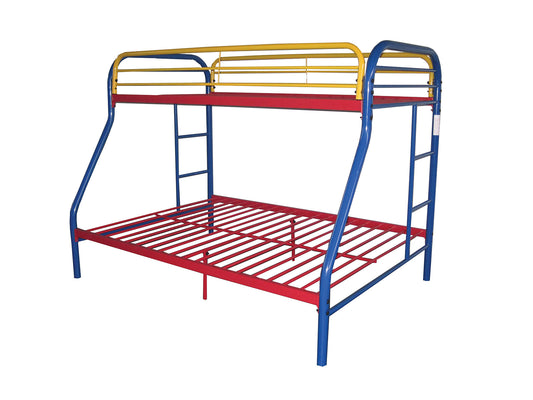 78" X 54" X 60" Twin Over Full Rainbow Metal Tube Bunk Bed