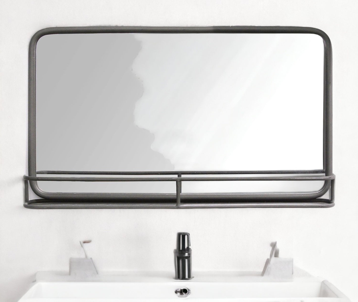 14" Gunmetal Bathroom Over Vanity Metal Mirror