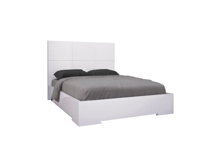 White Contemporary King Bed Frame