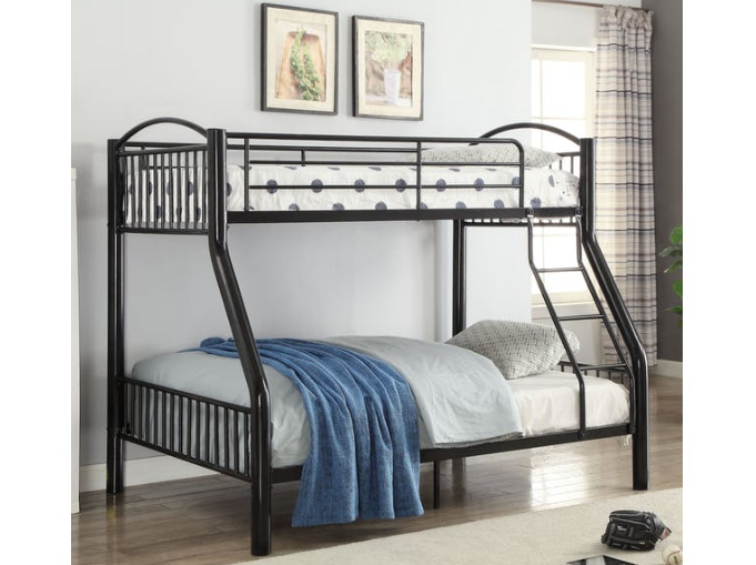 78" X 56" X 67" Twin Over Full Black Bunk Bed