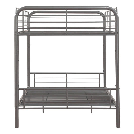 79" X 42" X 61" Gunmetal Metal Twin Over Twin Bunk Bed