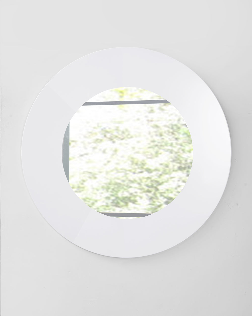 White Round Accent Mirror