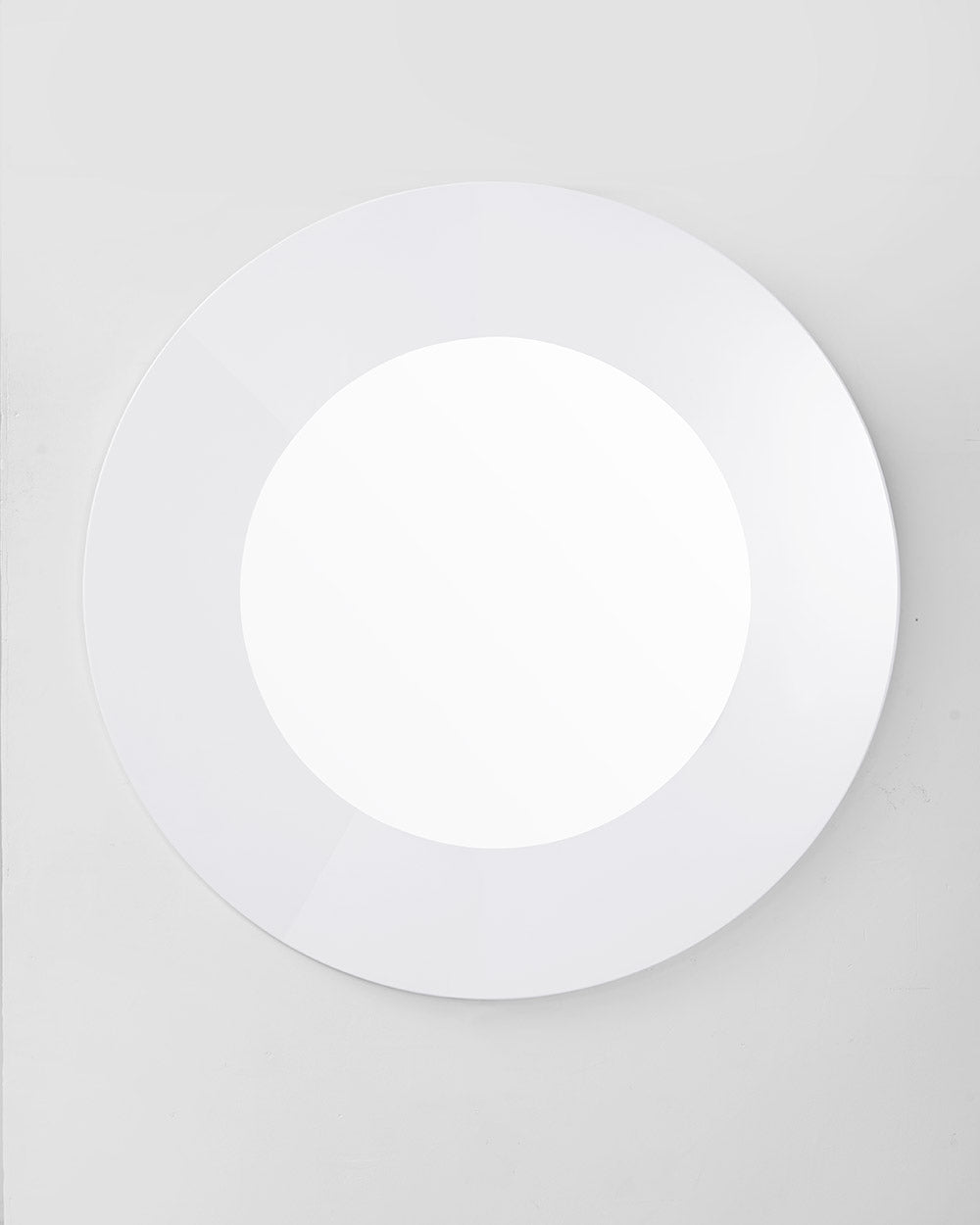 White Round Accent Mirror