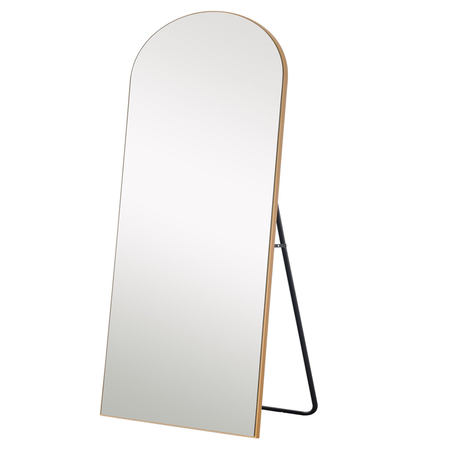 Petite Gold Arched Wooden Mirror