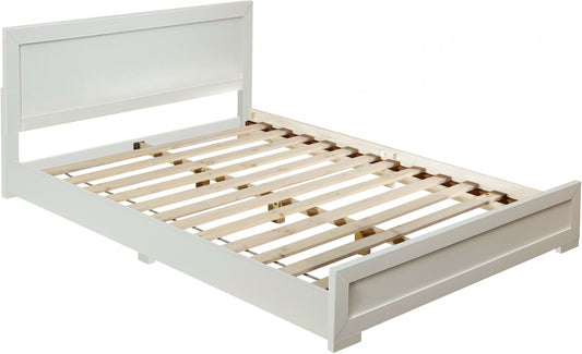 White Wood Full Platform Bed