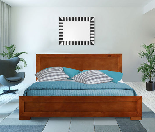 Cherry Wood Queen Platform Bed