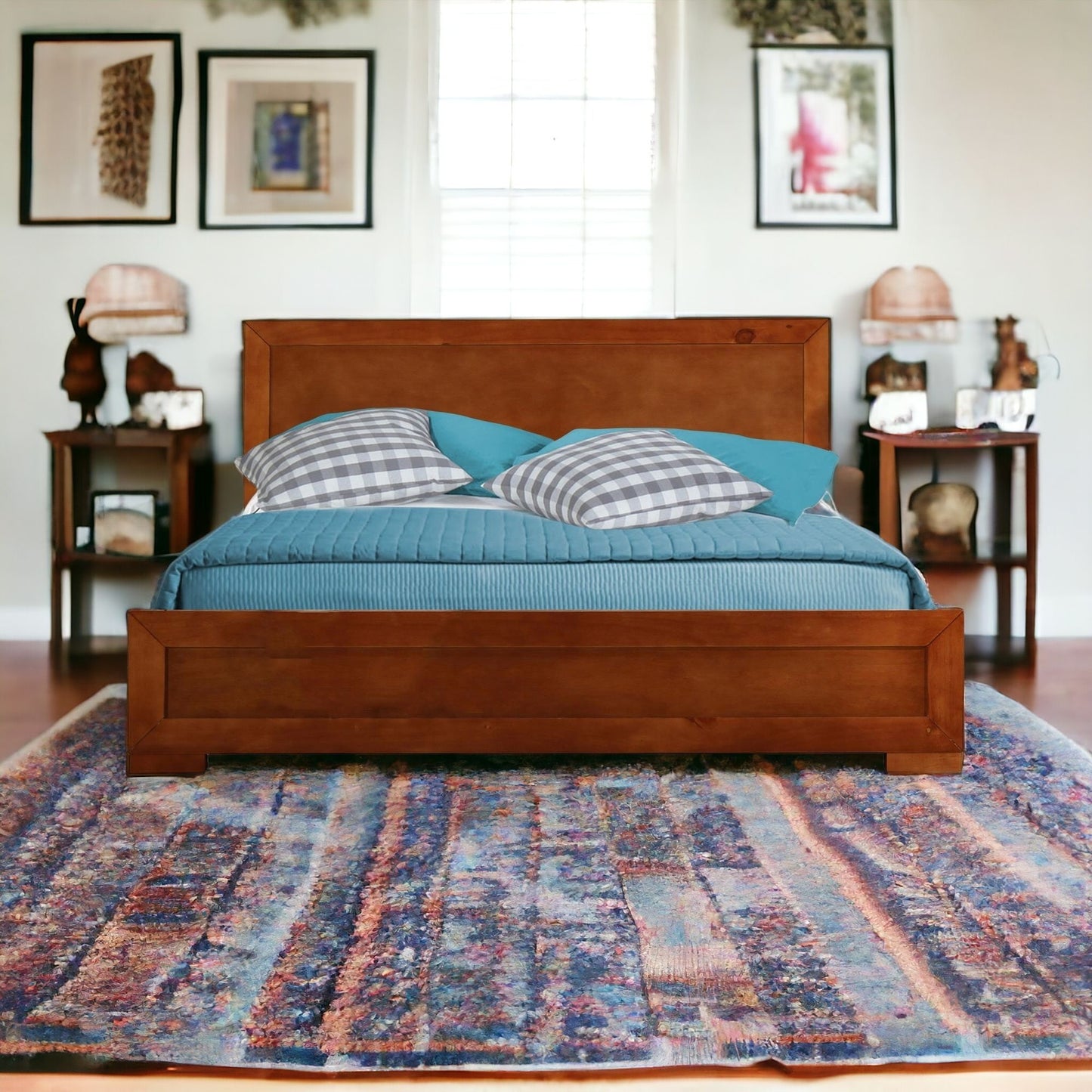 Cherry Wood Queen Platform Bed