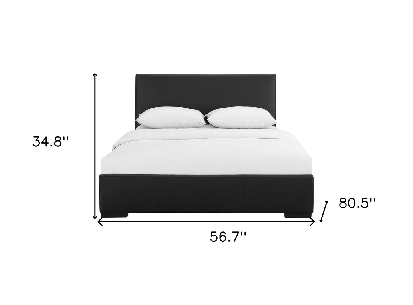 Black Upholstered Full Platform Bed