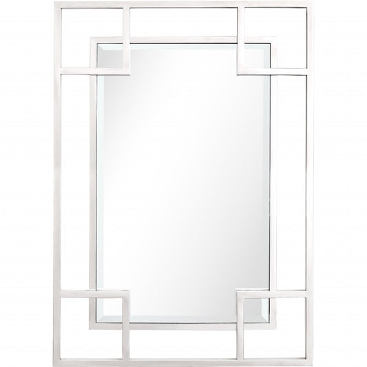 42" Silver Metal Framed Accent Mirror