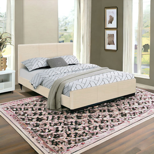 Beige Platform Twin Bed