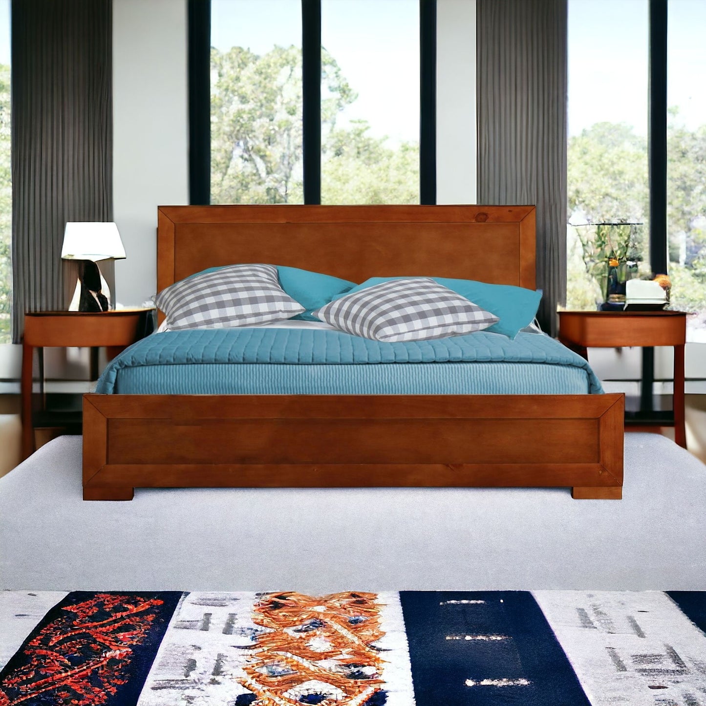 Cherry Wood Full Platform Bed