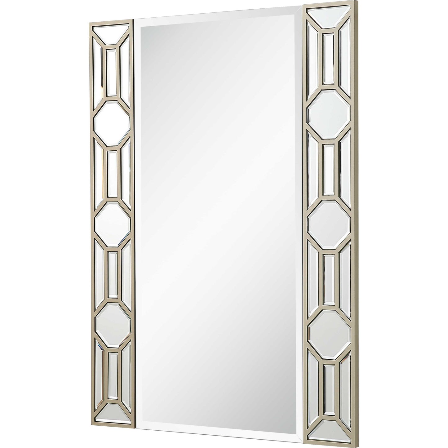 35" Champagne Accent Wood Framed Mirror