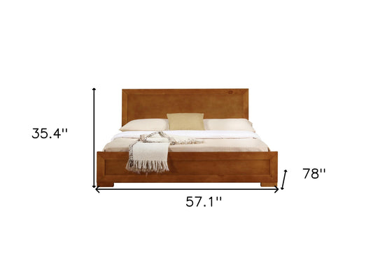 Oak Wood Full Platform Bed