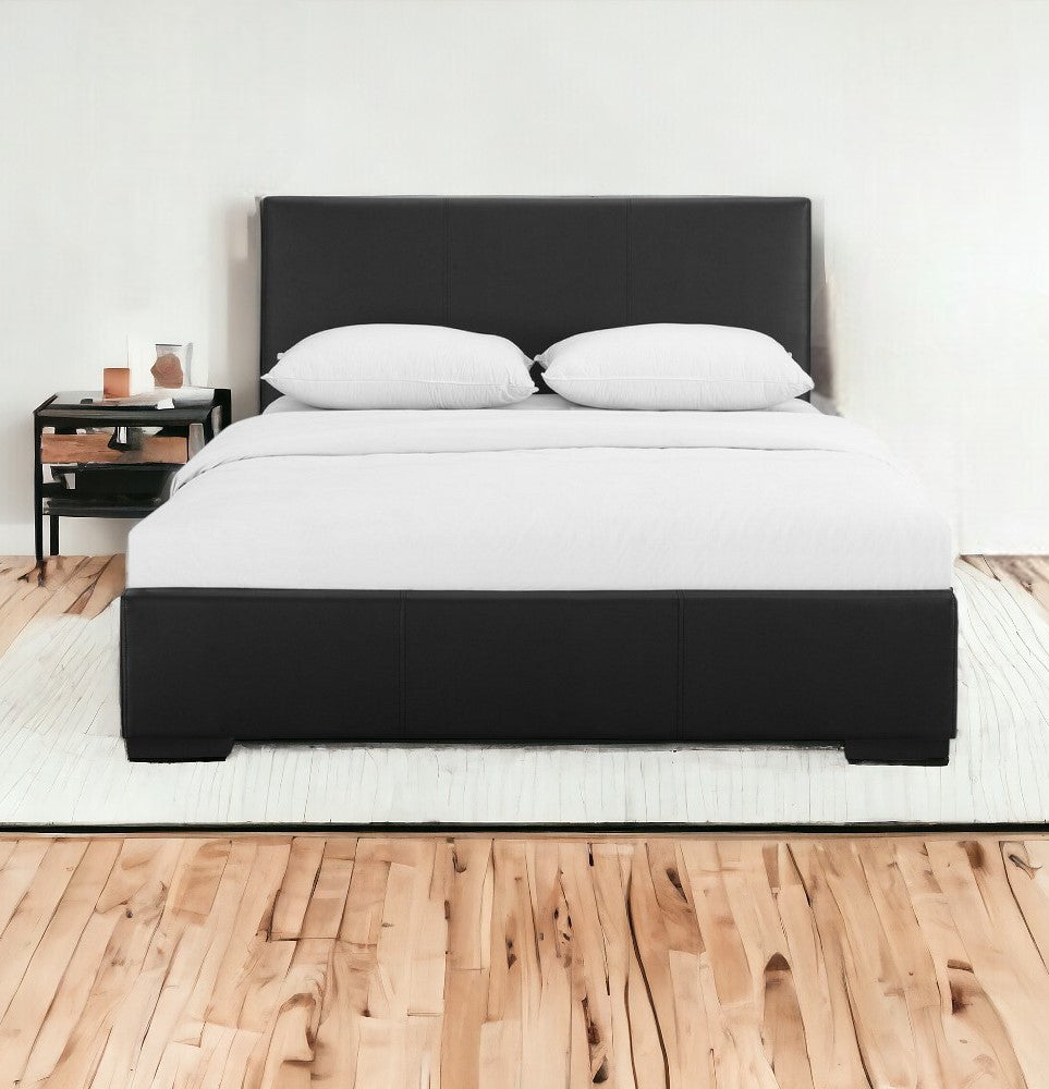 Black Upholstered King Platform Bed