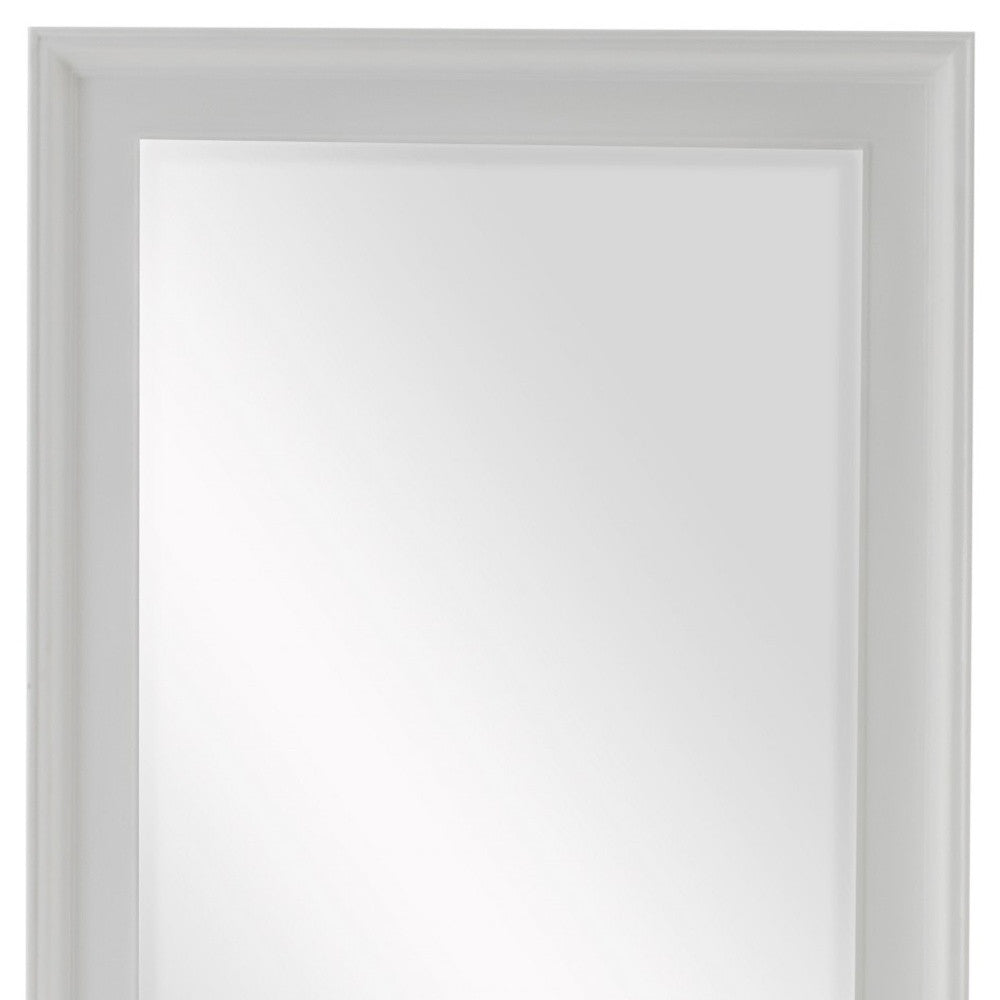 79" White Wood Framed Full Length Hanging Mirror