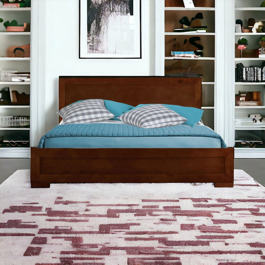 Walnut Wood Queen Platform Bed