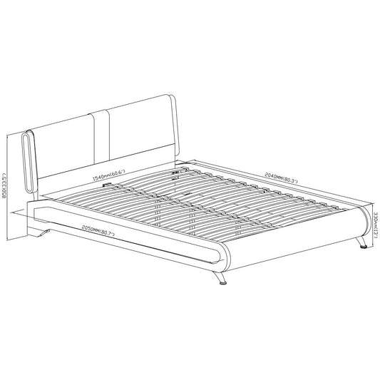 Solid Manufactured Wood Bed Upholstered With Headboard