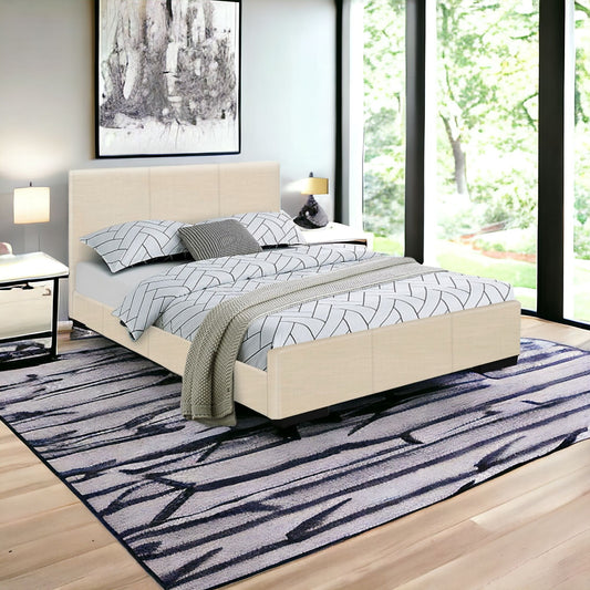 Beige Platform Full Bed