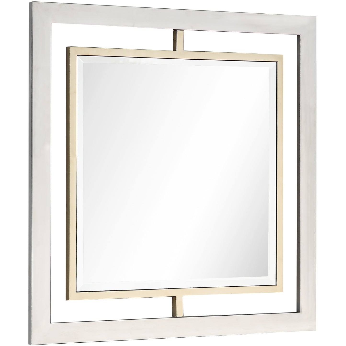 32" Gold Square Framed Accent Mirror