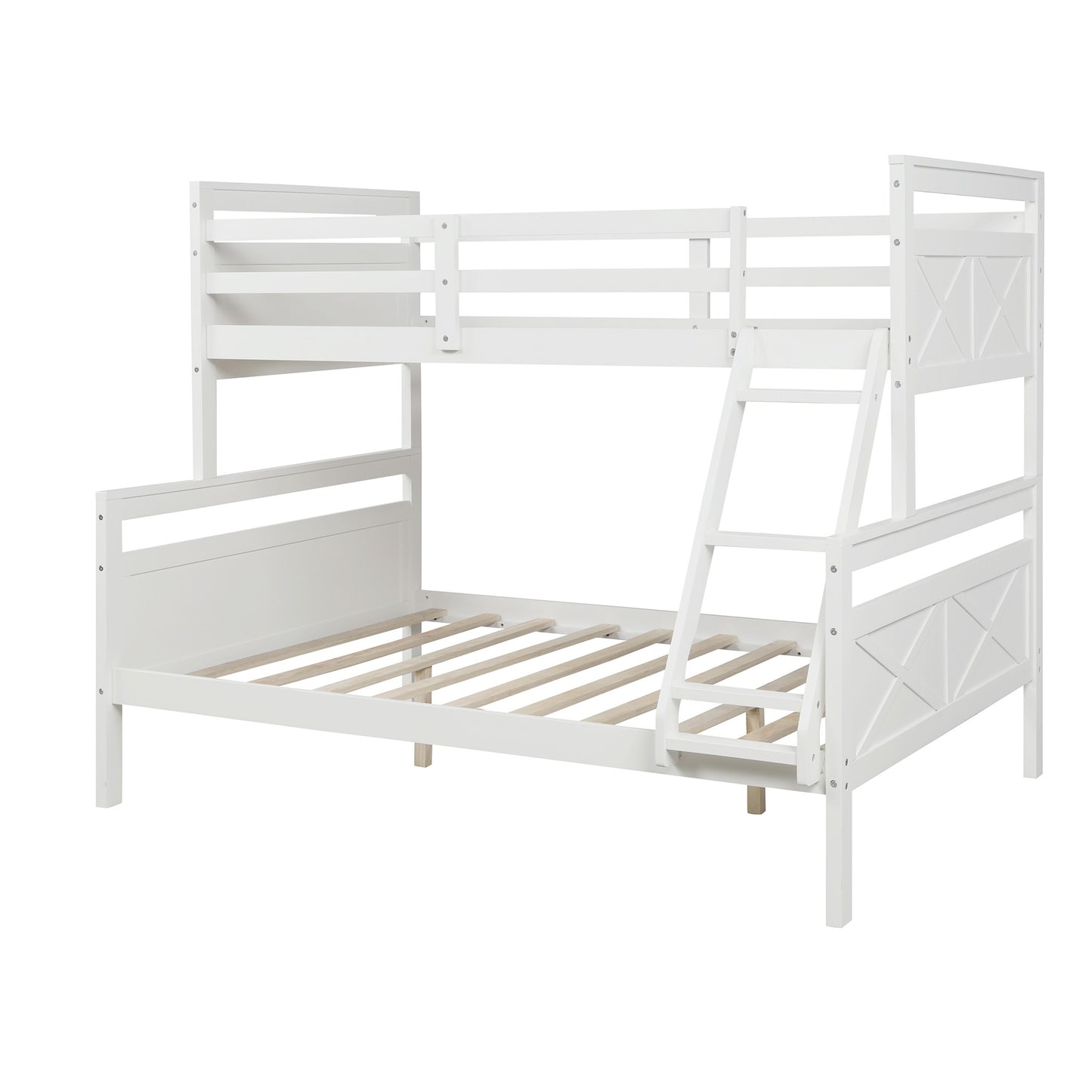 White Twin Over Full Size Bunk Bed