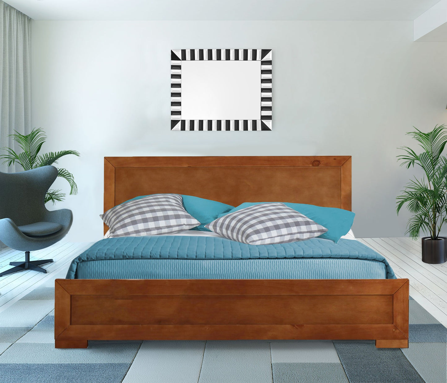 Oak Wood Full Platform Bed