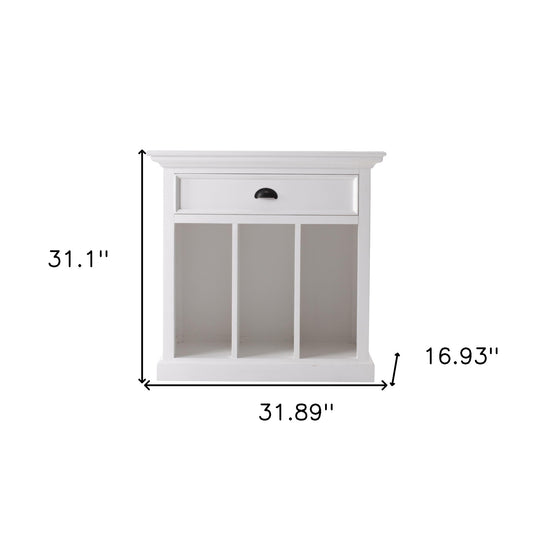 Classic White Large Nightstand With Dividers