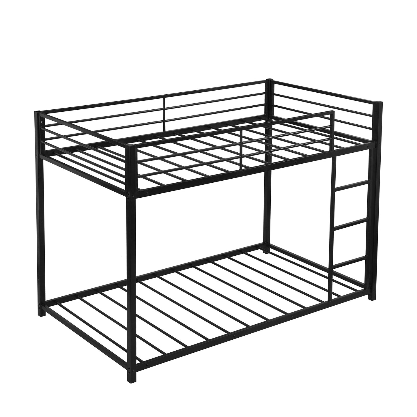 Black Twin Over Twin Metal Low Bunk Bed