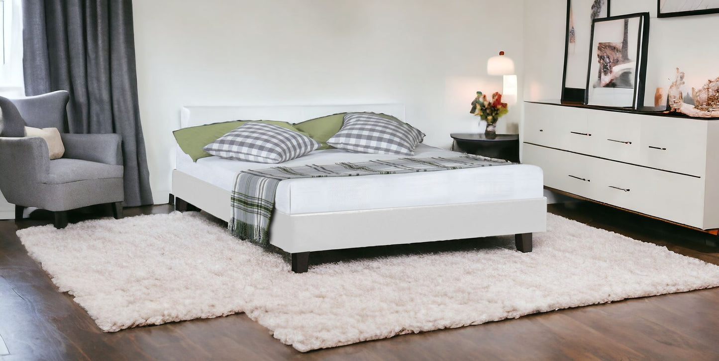 White Platform Queen Bed