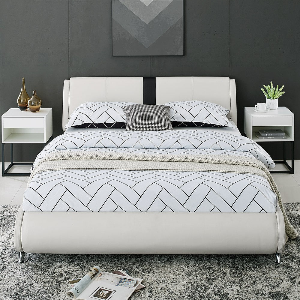 White Platform King Bed