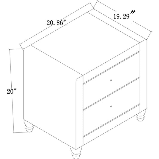 Black Upholstered Queen Platform Bed with Nightstand