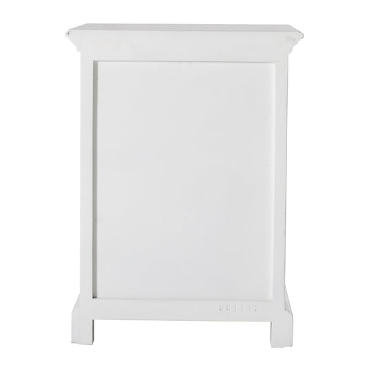 Classic White Nightstand With Shelves