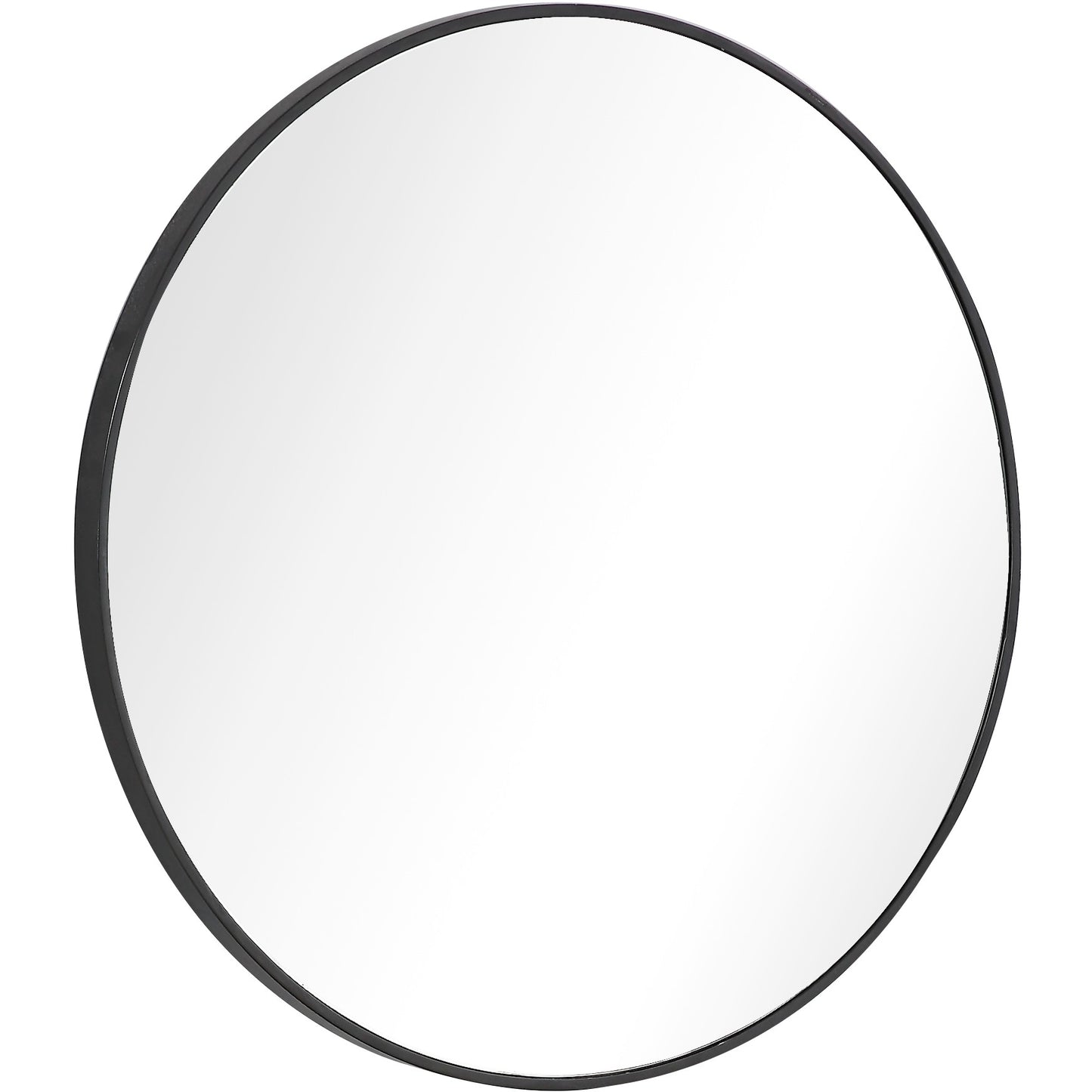 32" Black Round Framed Accent Mirror